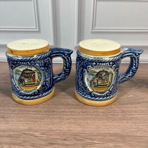 SNCO Salt Pepper Shakers Souvenir Blue San Francisco Cable Car Mug Japan
